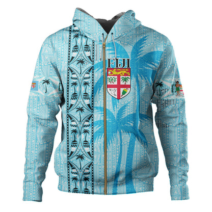 Fiji Custom Personalised Hoodie Fijian Tapa Palms Designs