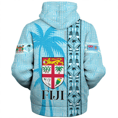 Fiji Custom Personalised Sherpa Hoodie Fijian Tapa Palms Designs