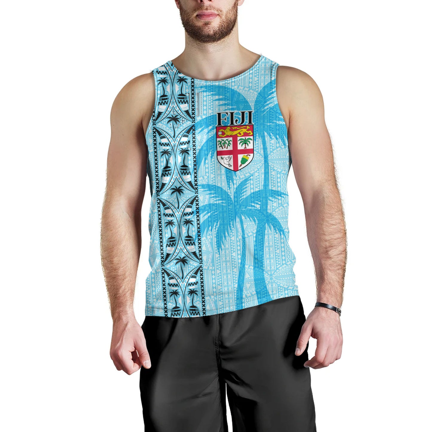 Fiji Custom Personalised Tank Top Fijian Tapa Palms Designs