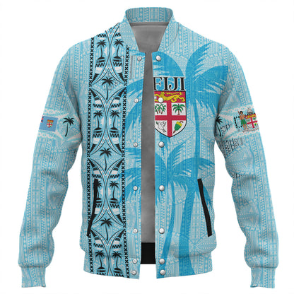 Fiji Custom Personalised Baseball Jacket Fijian Tapa Palms Designs