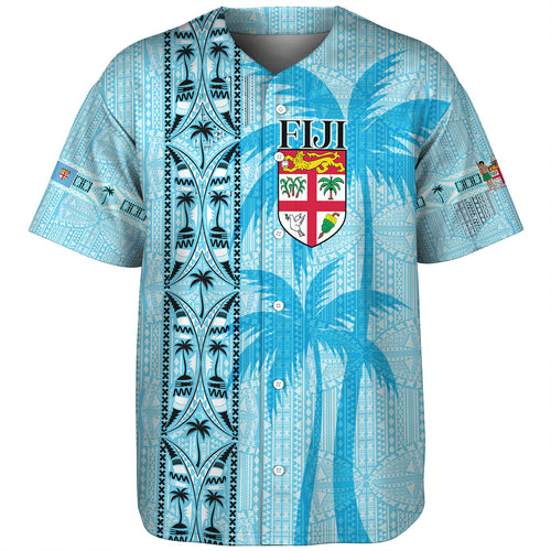 Fiji Custom Personalised Baseball Shirt Fijian Tapa Palms Designs