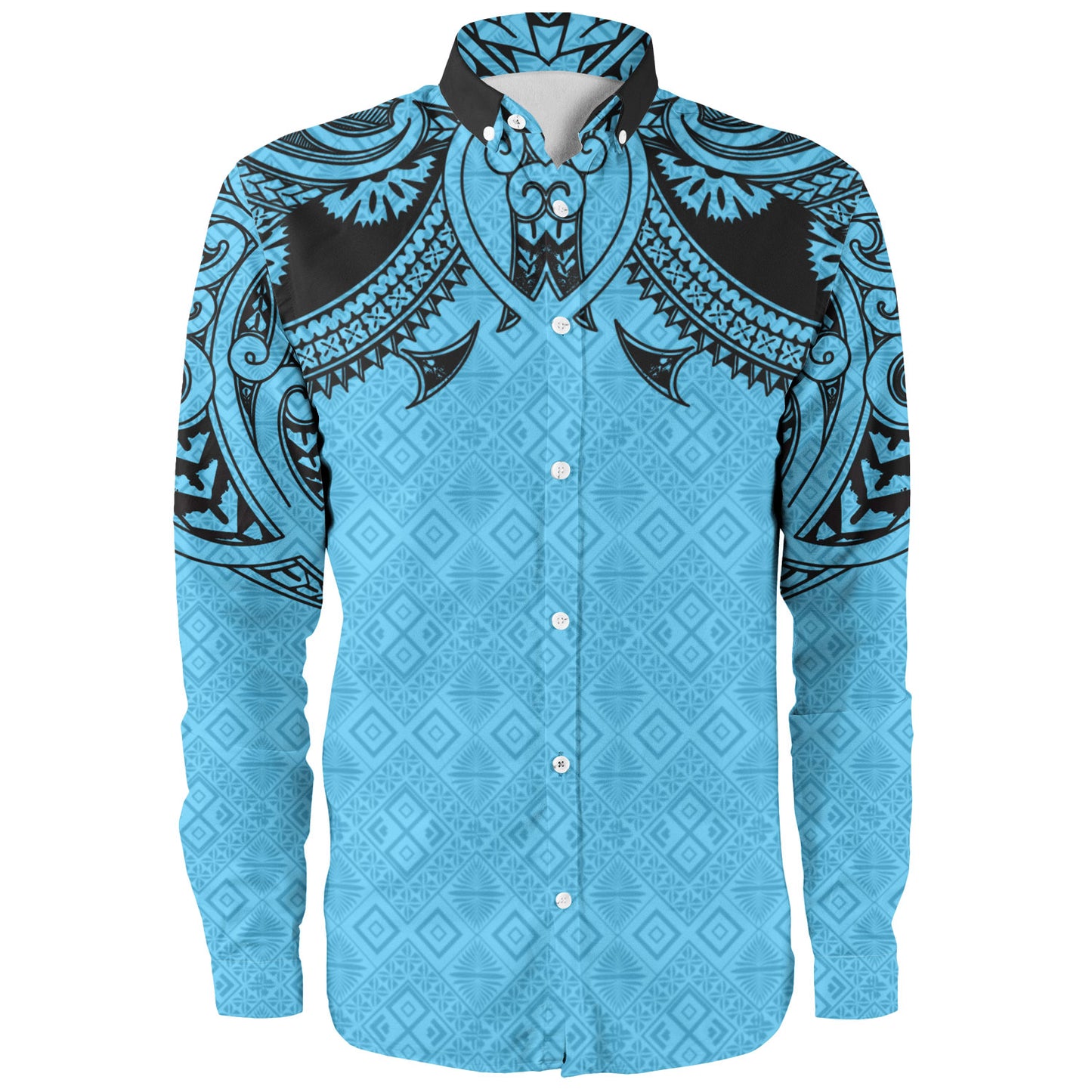 Fiji Long Sleeve Shirt Fijian Masi Pacific Tribal Designs