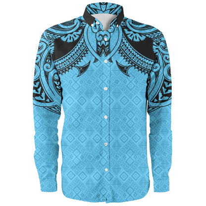 Fiji Long Sleeve Shirt Fijian Masi Pacific Tribal Designs