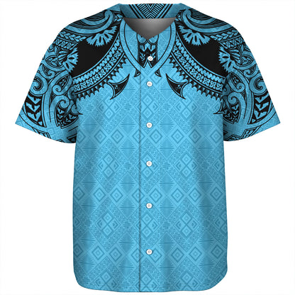 Fiji Baseball Shirt Fijian Masi Pacific Tribal Designs