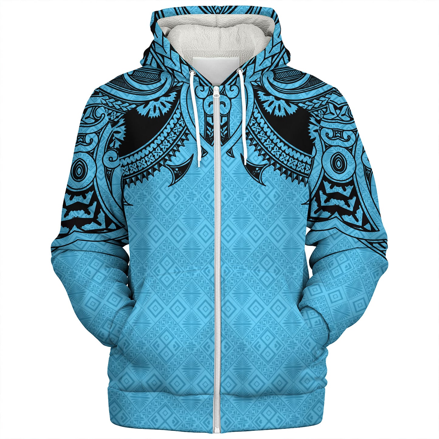 Fiji Sherpa Hoodie Fijian Masi Pacific Tribal Designs