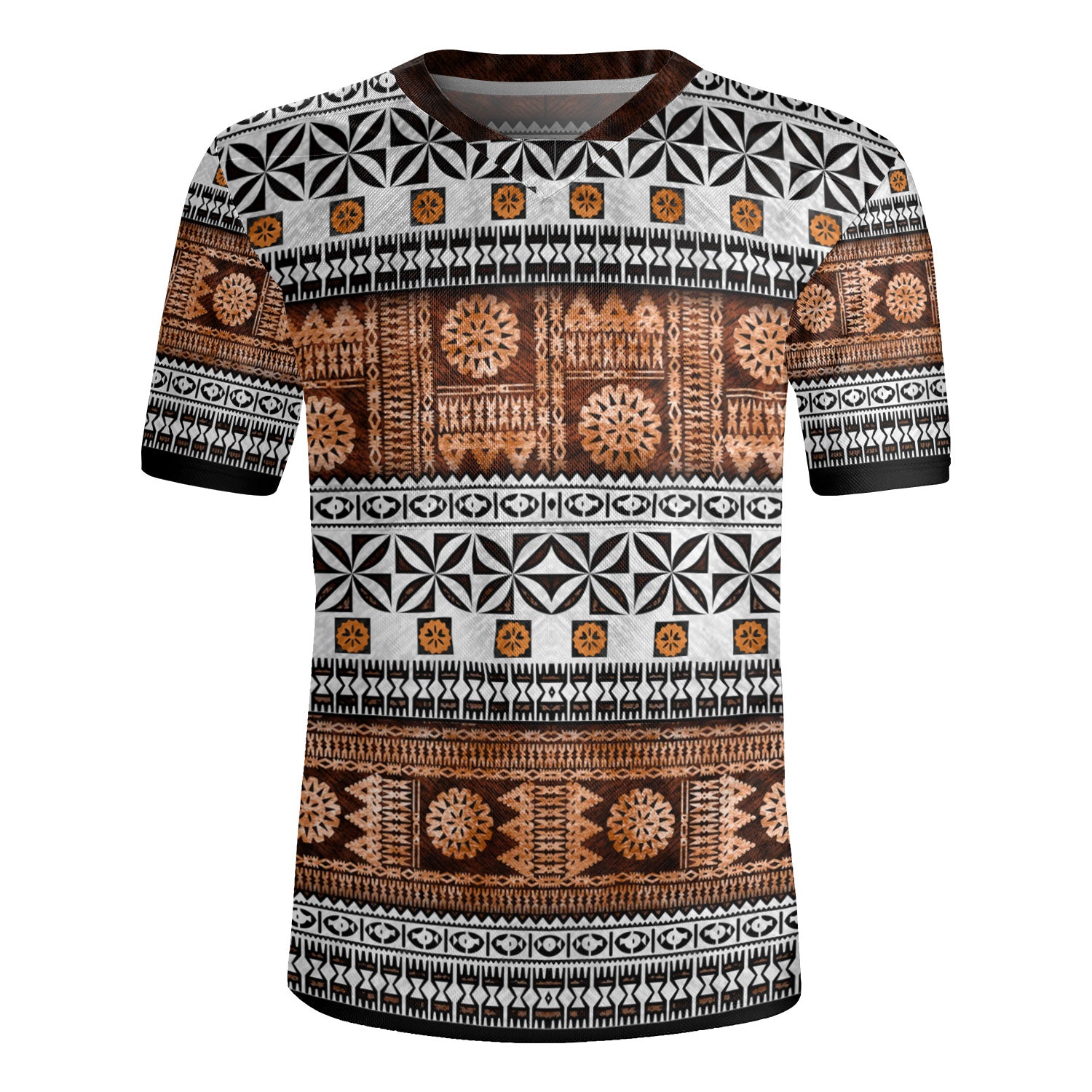 Fiji Rugby Jersey Fijian Tapa Pattens Brown Color Vintage Design ...