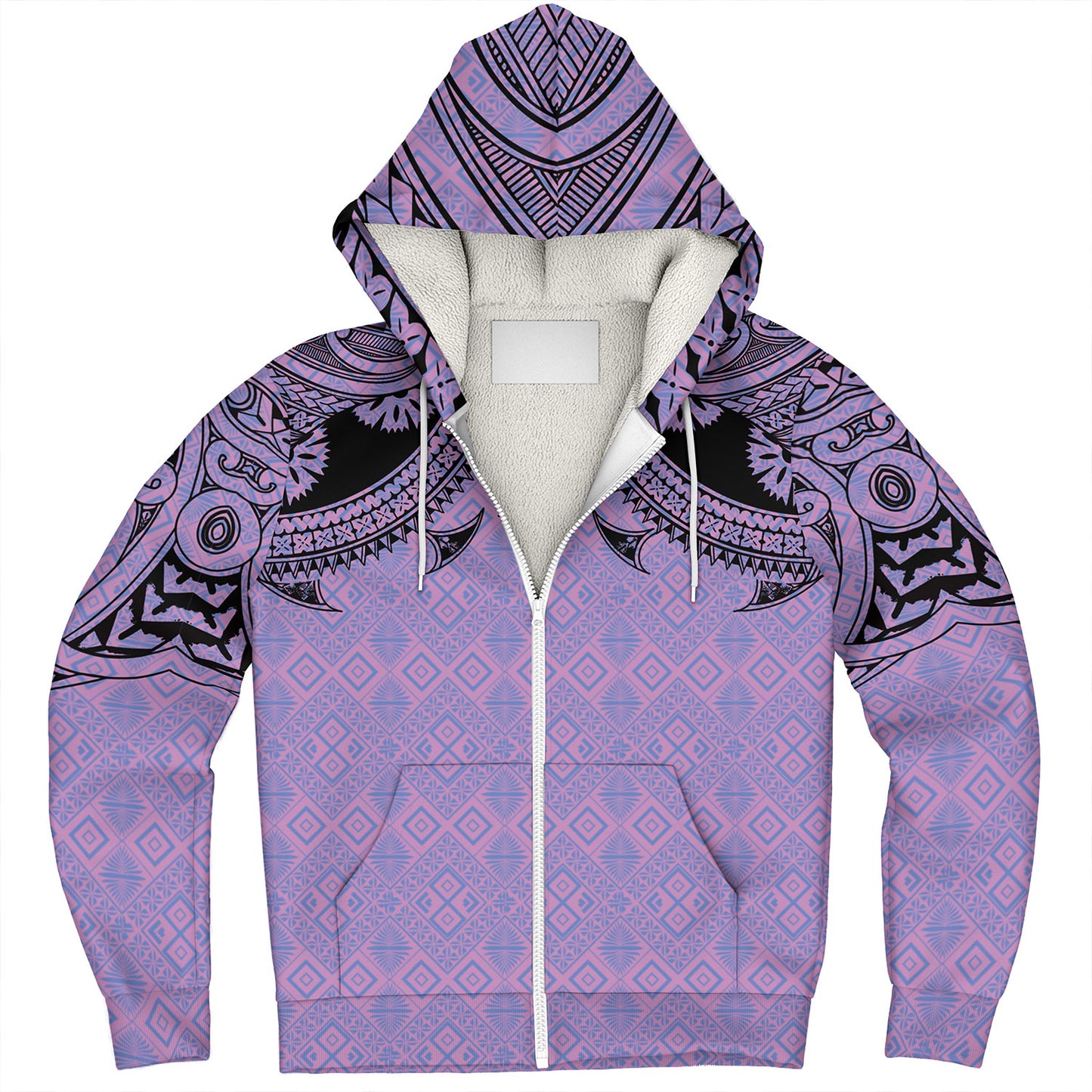 Fiji Sherpa Hoodie Fijian Masi Pacific Tribal Designs