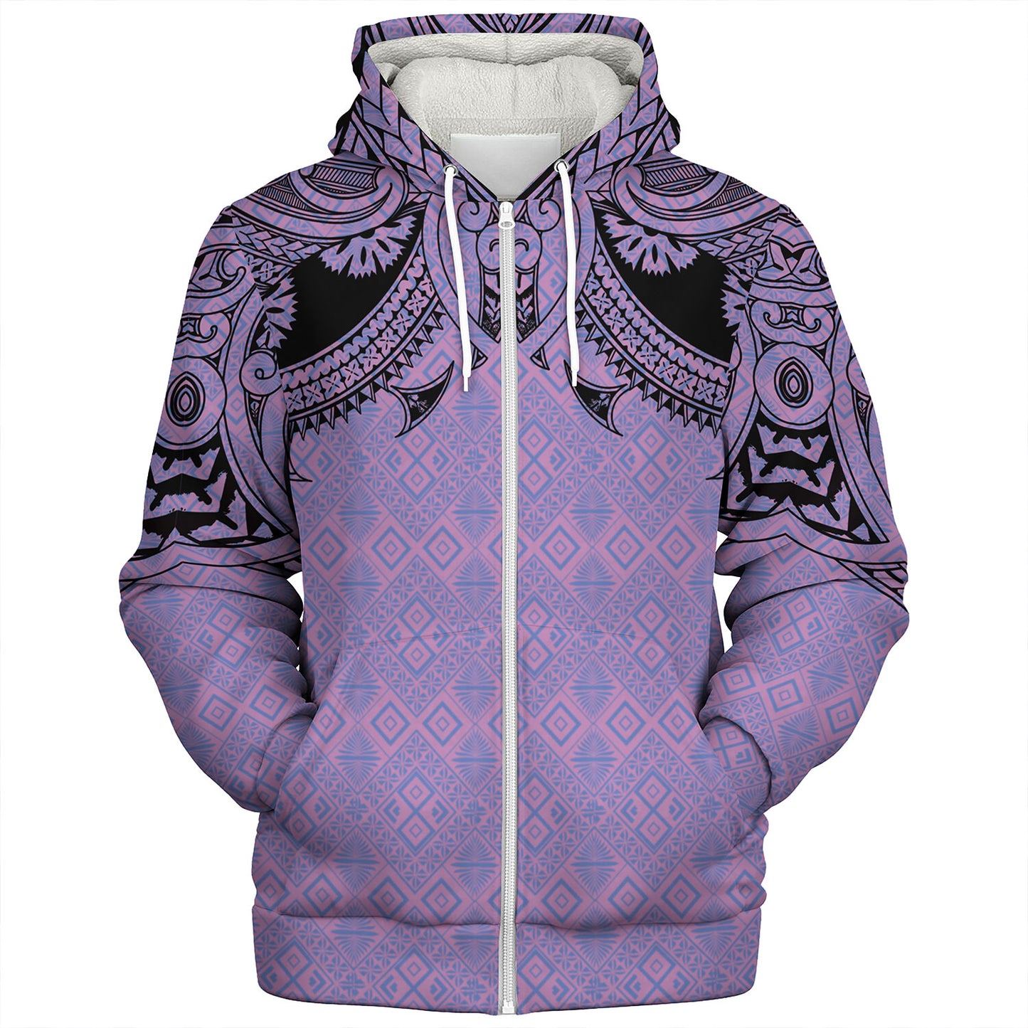 Fiji Sherpa Hoodie Fijian Masi Pacific Tribal Designs