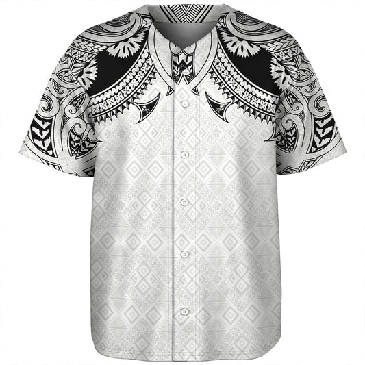 Fiji Baseball Shirt Fijian Masi Pacific Tribal Designs