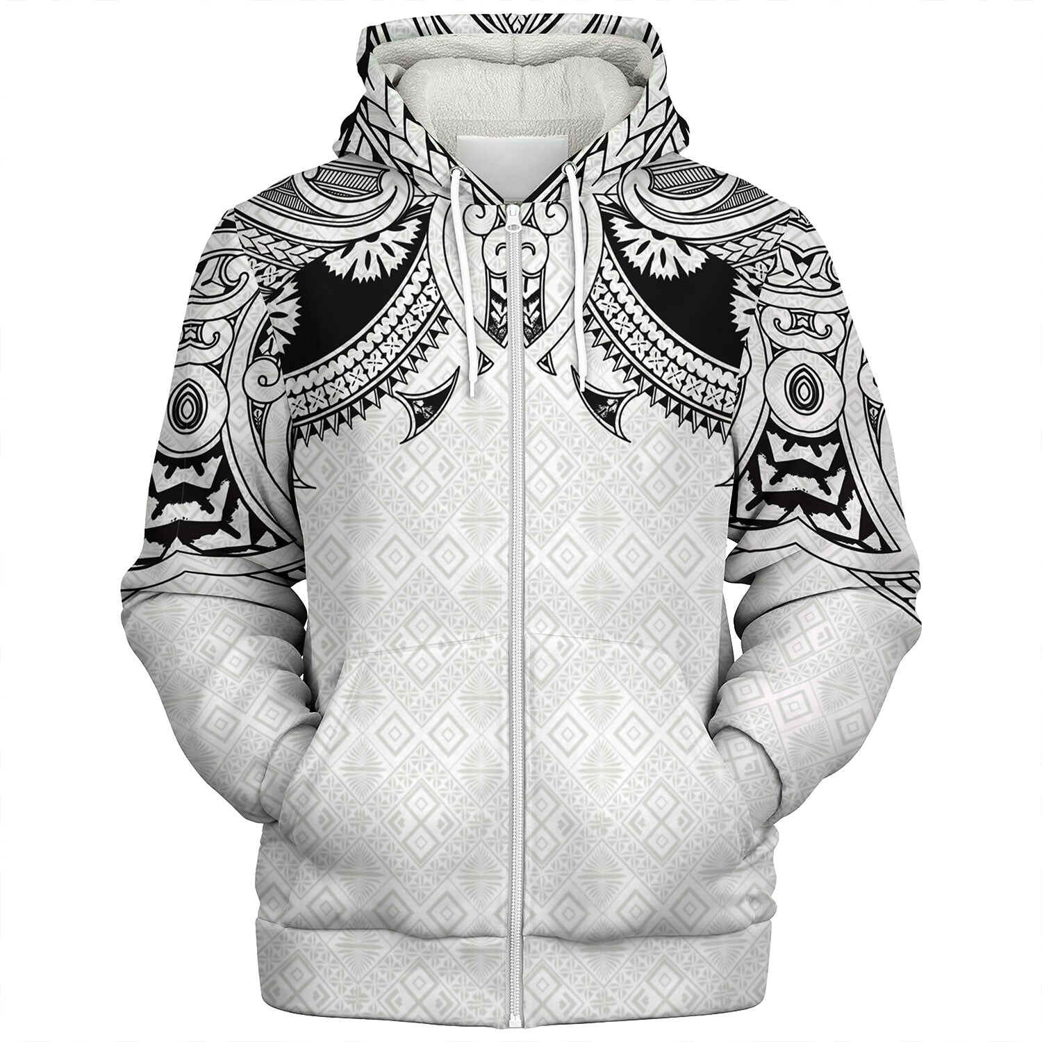 Fiji Sherpa Hoodie Fijian Masi Pacific Tribal Designs