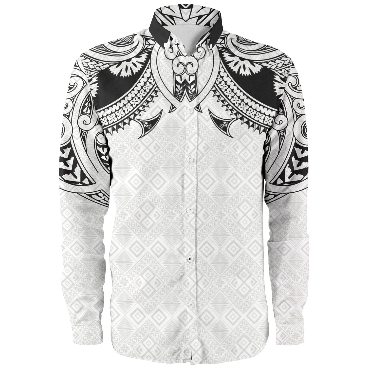 Fiji Long Sleeve Shirt Fijian Masi Pacific Tribal Designs