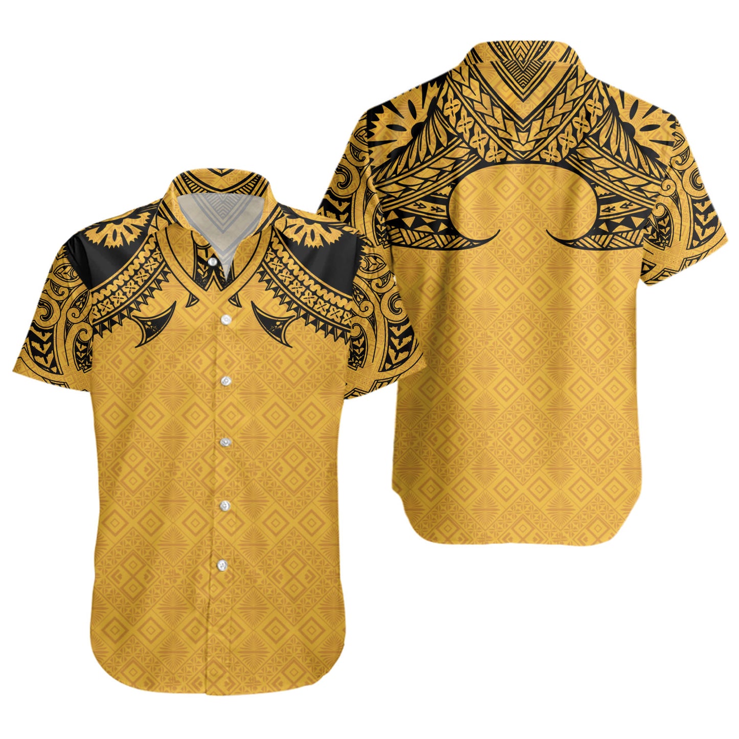 Fiji Short Sleeve Shirt Fijian Masi Pacific Tribal Designs