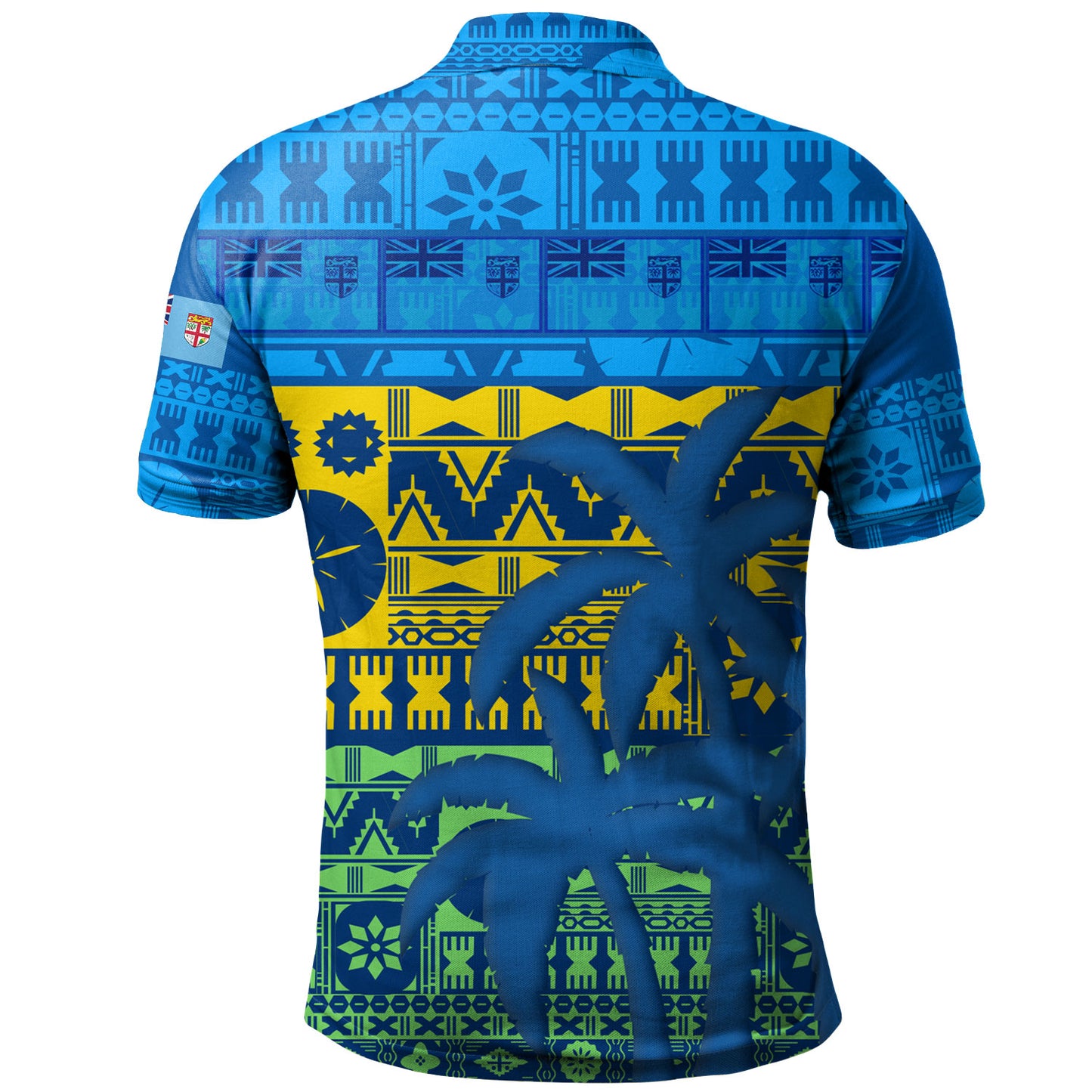 Fiji Polo Shirt Fijian Tapa Patterns Palm Tree Design