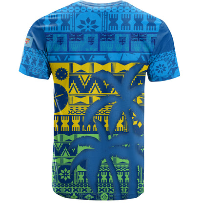 Fiji T-Shirt Fijian Tapa Patterns Palm Tree Design
