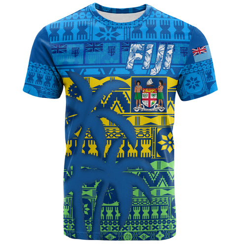 Fiji T-Shirt Fijian Tapa Patterns Palm Tree Design
