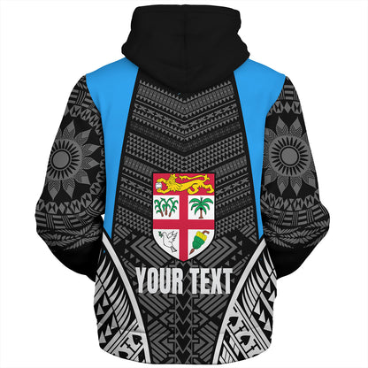 Fiji Sherpa Hoodie - Custom Fijian Tapa Patterns Sport Style