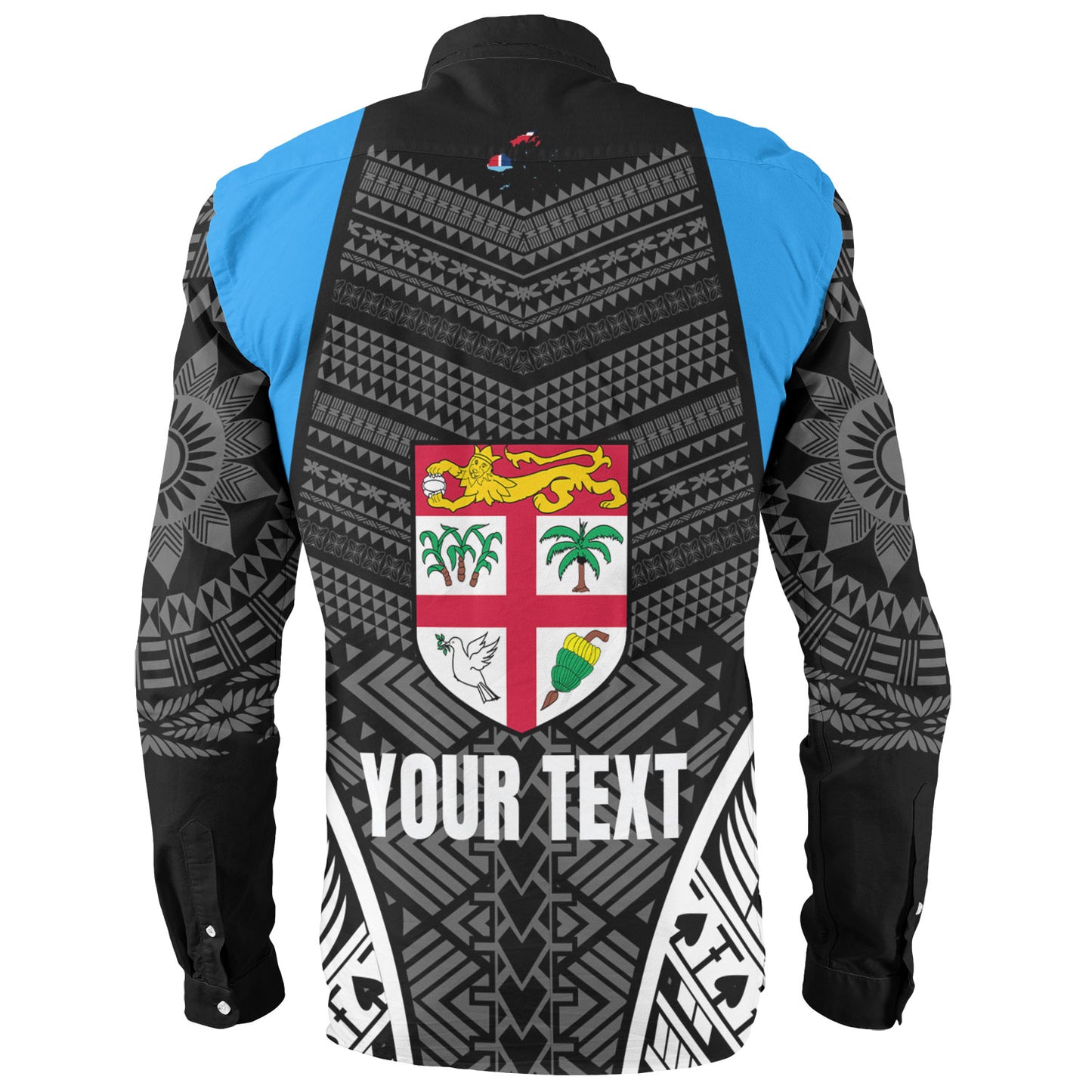Fiji Long Sleeve Shirt - Custom Fijian Tapa Patterns Sport Style