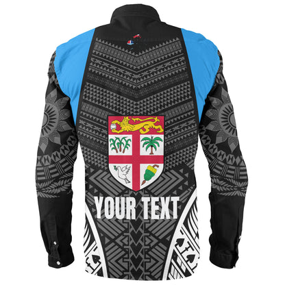 Fiji Long Sleeve Shirt - Custom Fijian Tapa Patterns Sport Style