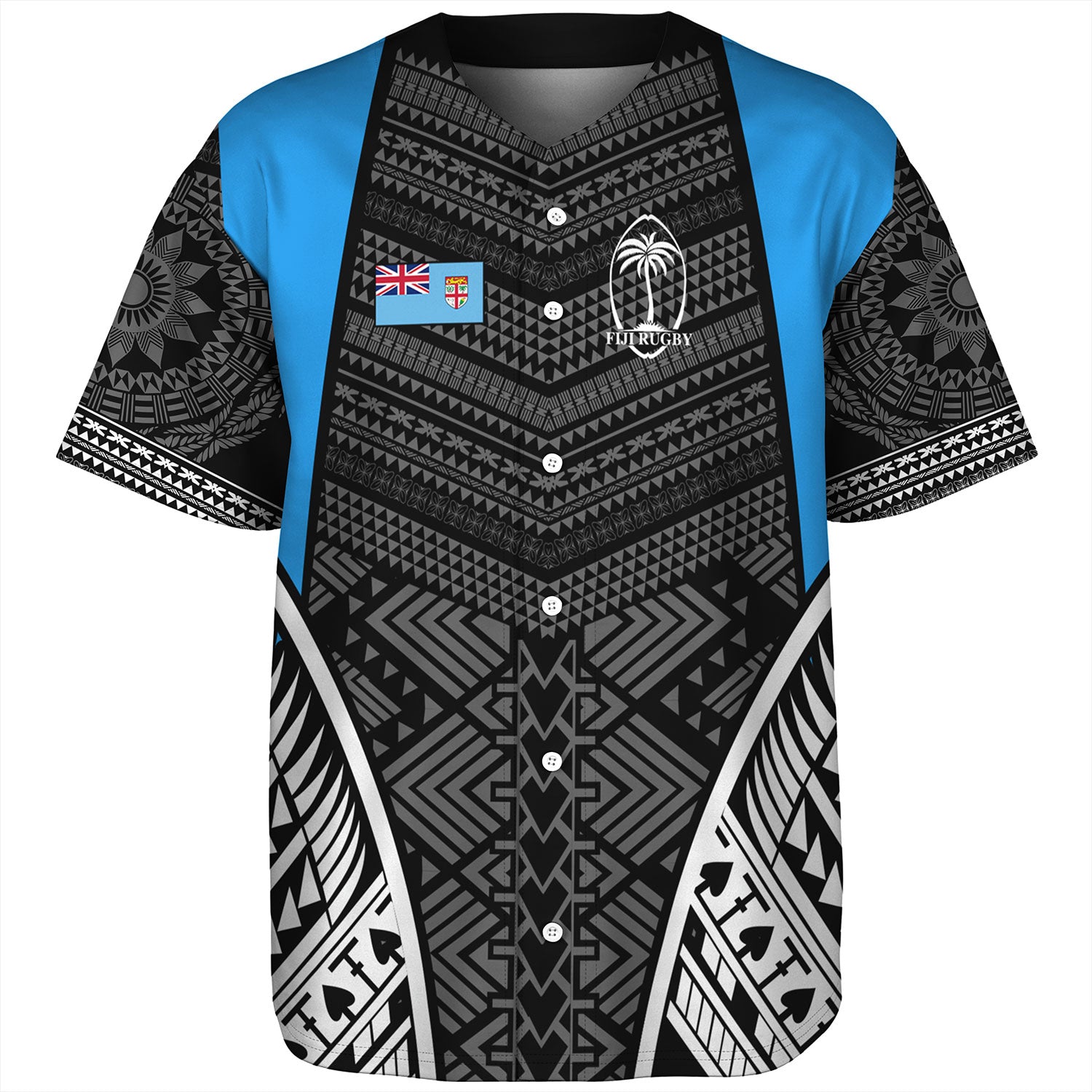 Fiji Baseball Shirt - Custom Fijian Tapa Patterns Sport Style