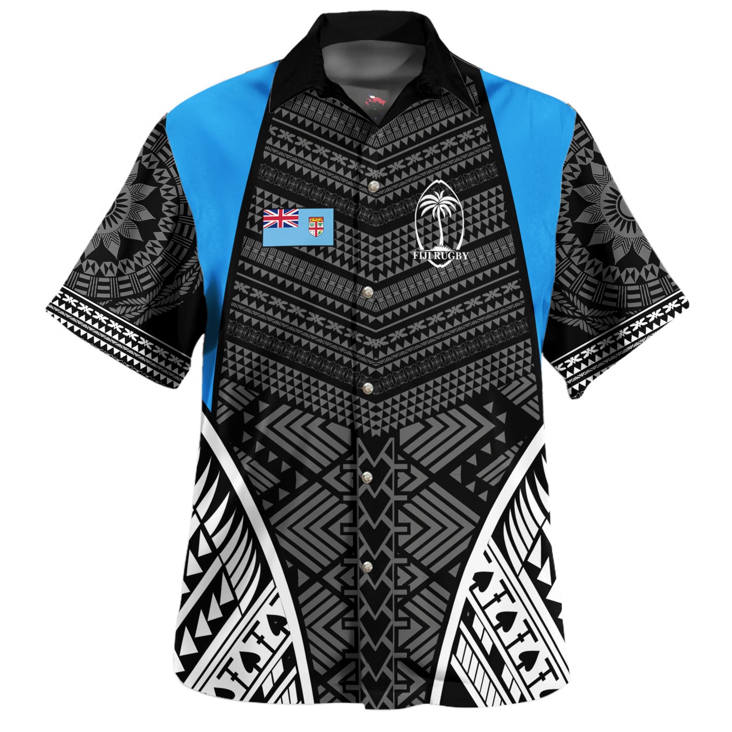 Fiji Hawaiian Shirt - Custom Bula Fiji Masi Palm Tree Design