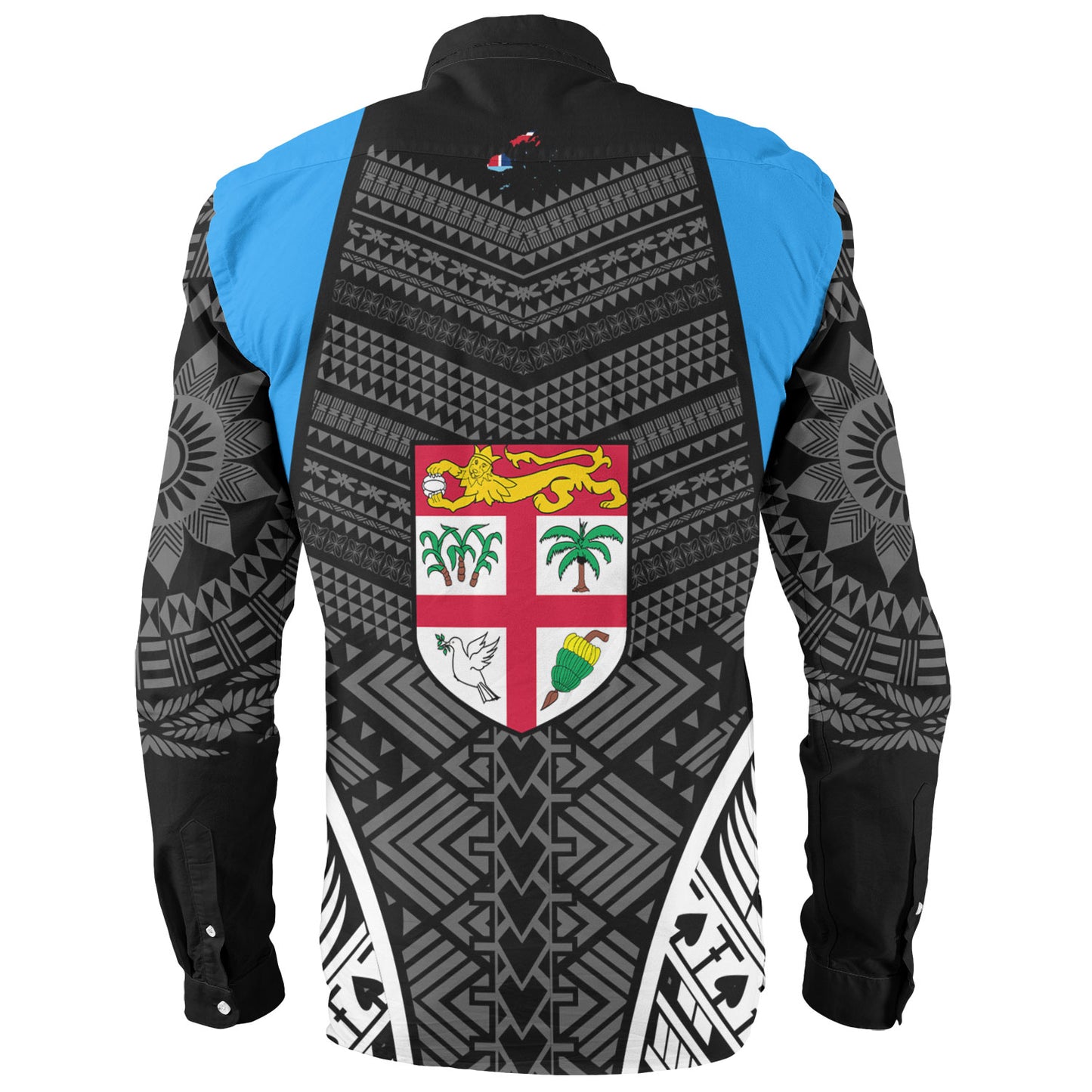 Fiji Long Sleeve Shirt - Custom Fijian Tapa Patterns Sport Style