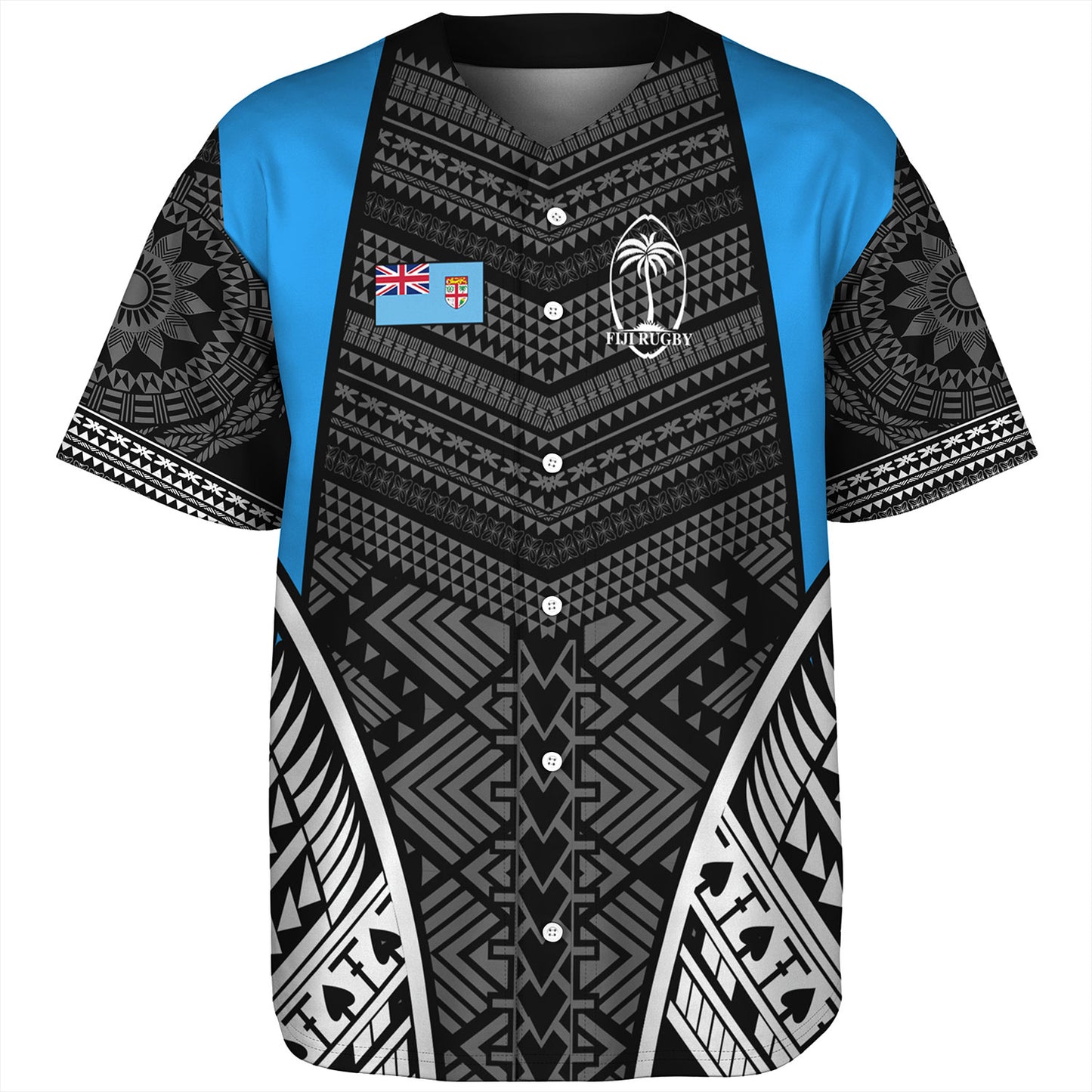 Fiji Baseball Shirt - Custom Fijian Tapa Patterns Sport Style