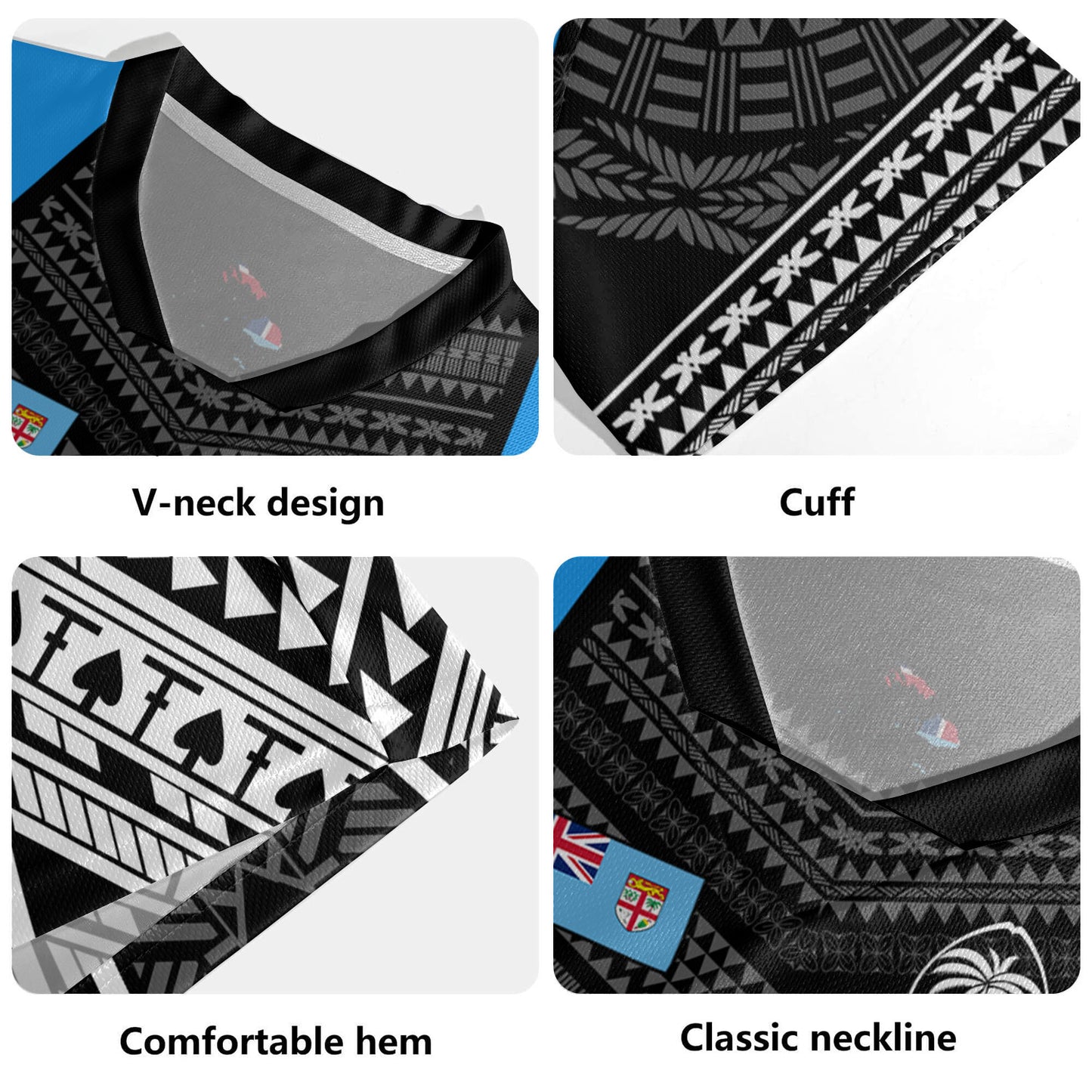 Fiji Rugby Jersey - Custom Fijian Tapa Patterns Sport Style