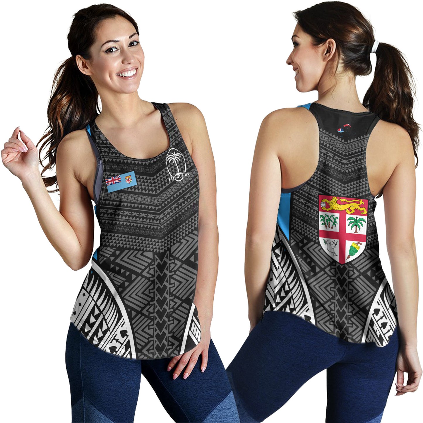 Fiji Women Tank - Custom Fijian Tapa Patterns Sport Style