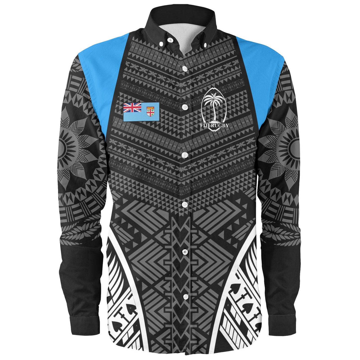 Fiji Long Sleeve Shirt - Custom Fijian Tapa Patterns Sport Style