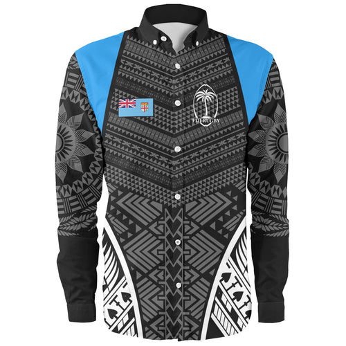 Fiji Long Sleeve Shirt - Custom Fijian Tapa Patterns Sport Style