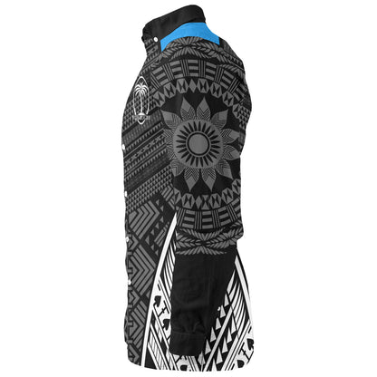 Fiji Long Sleeve Shirt - Custom Fijian Tapa Patterns Sport Style