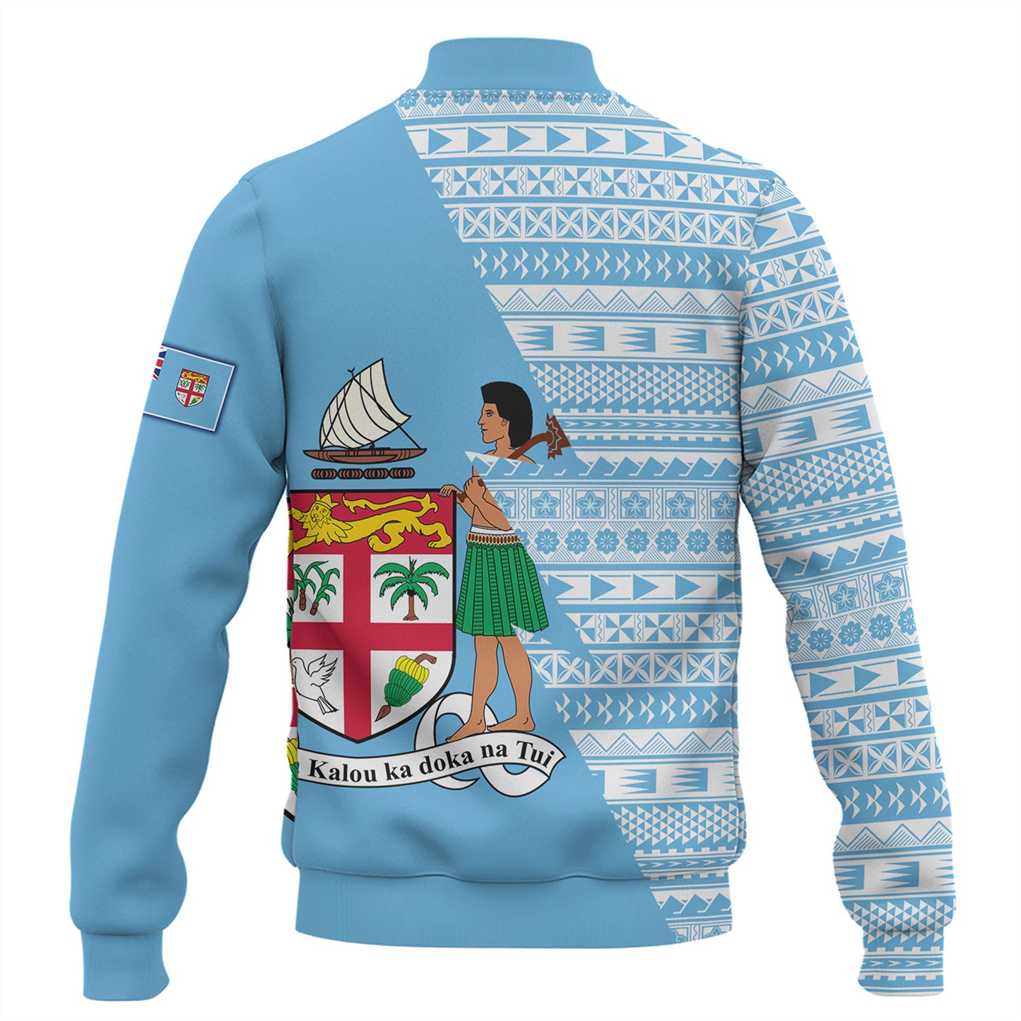 Fiji Custom Personalised Baseball Jacket Flash Style