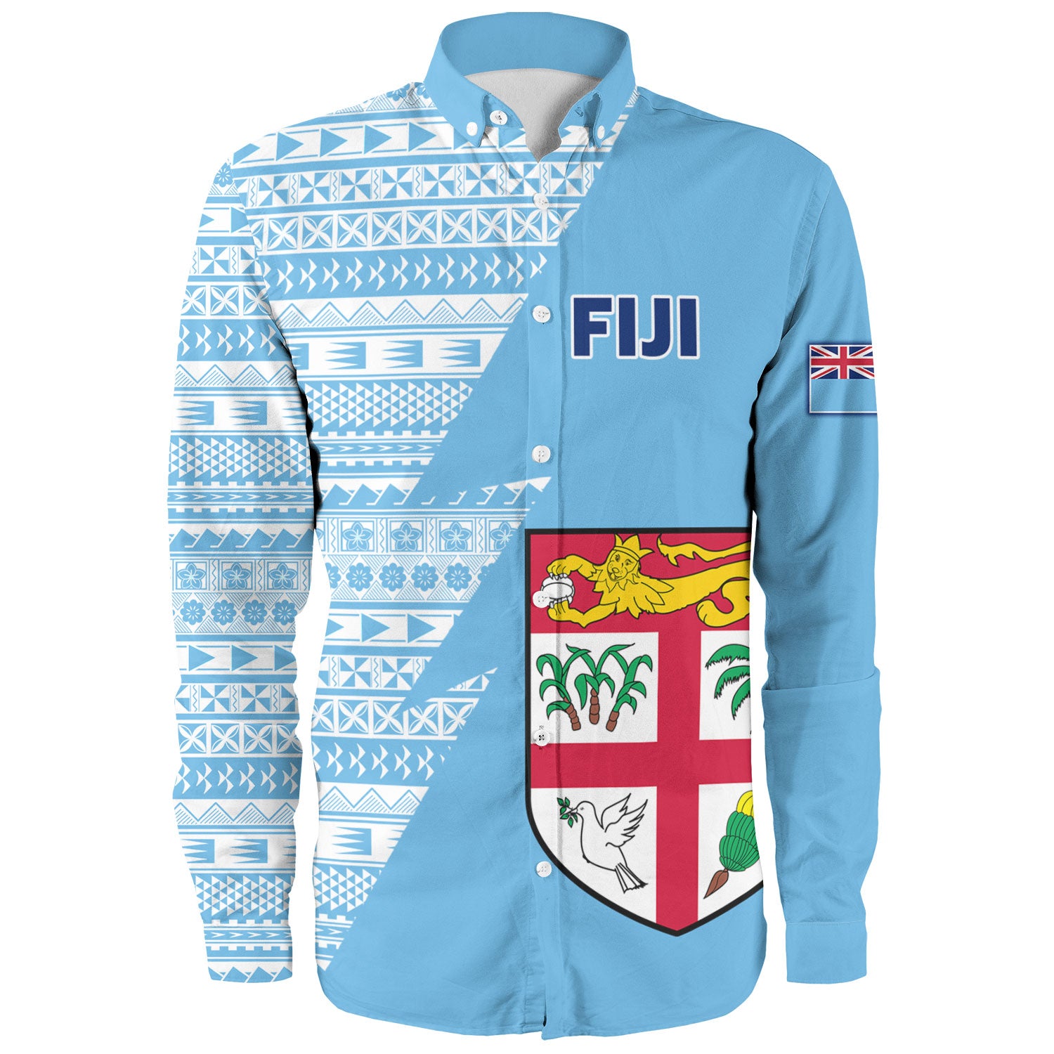 Fiji Custom Personalised Long Sleeve Shirt Flash Style