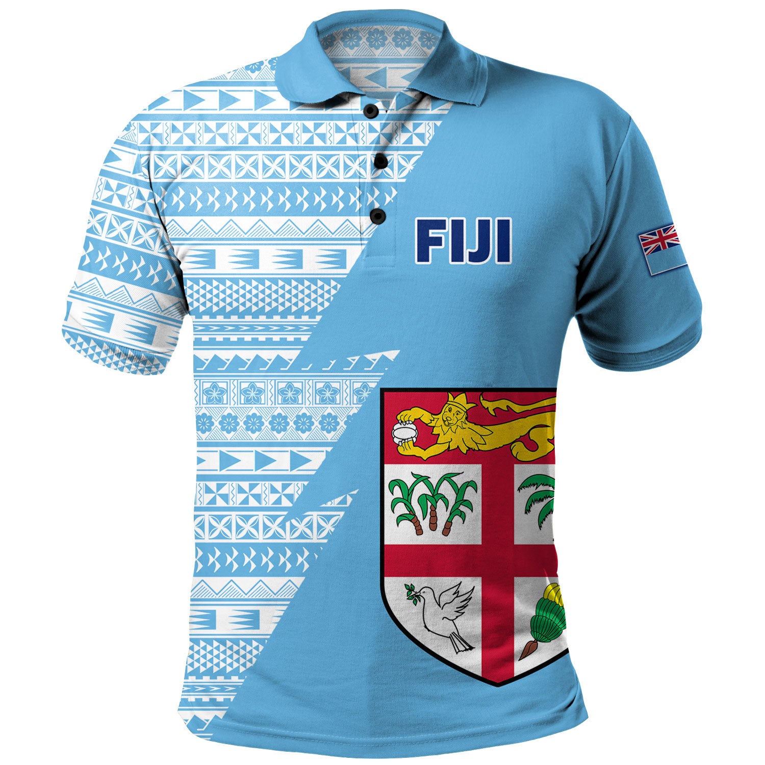 Fiji Custom Personalised Polo Shirt Flash Style