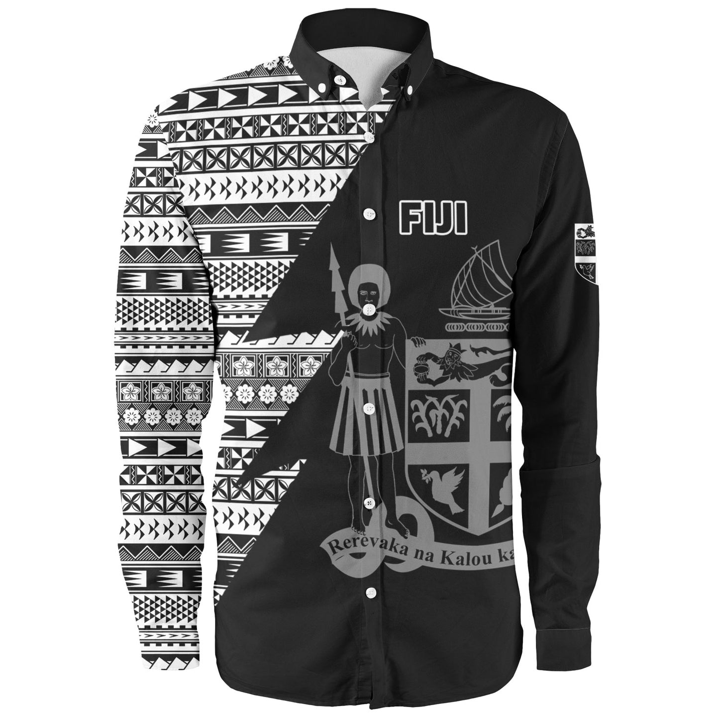 Fiji Custom Personalised Long Sleeve Shirt Flash Style
