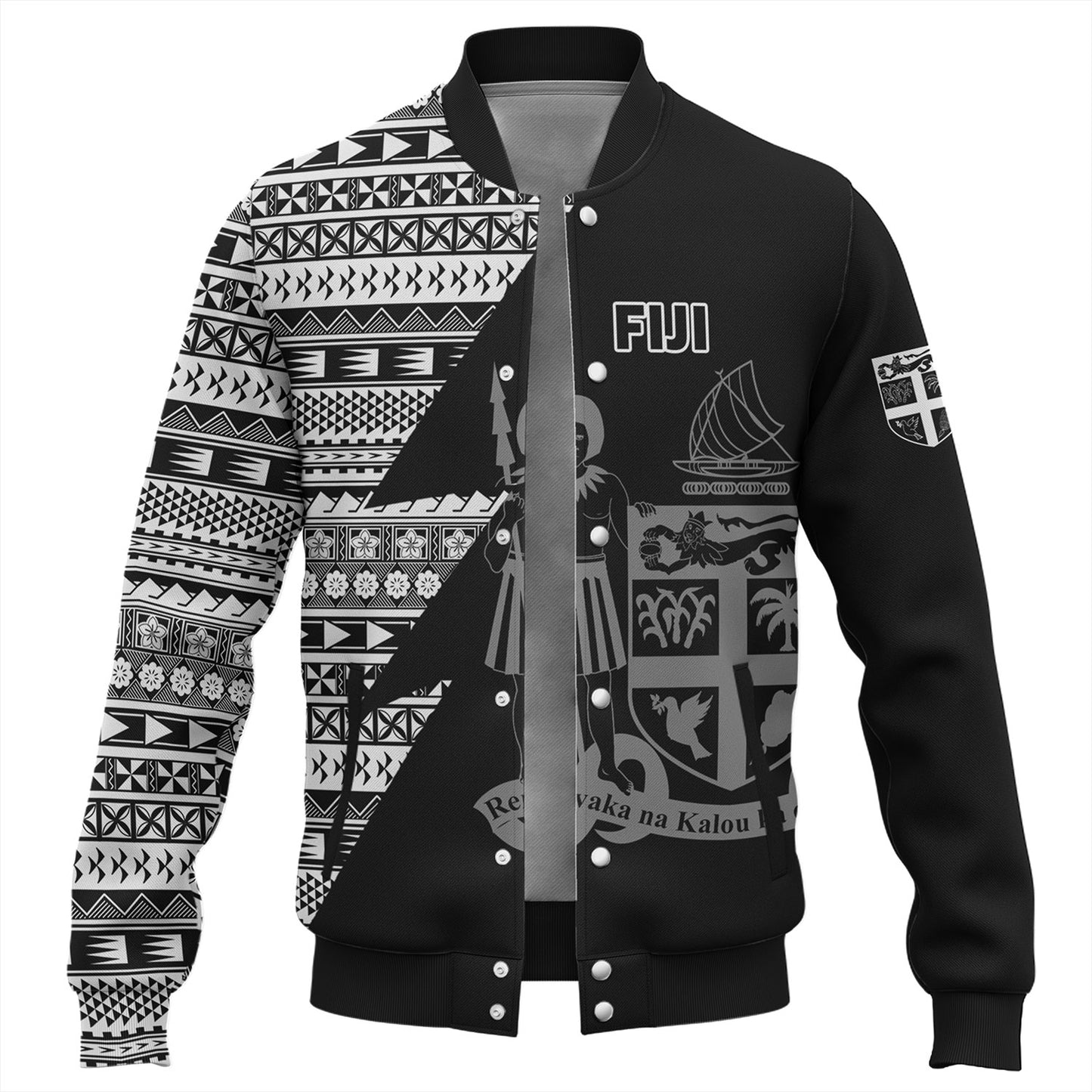 Fiji Custom Personalised Baseball Jacket Flash Style