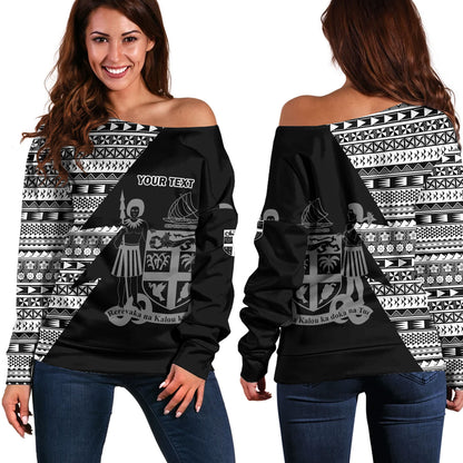 Fiji Custom Personalised Off Shoulder Sweatshirt Flash Style