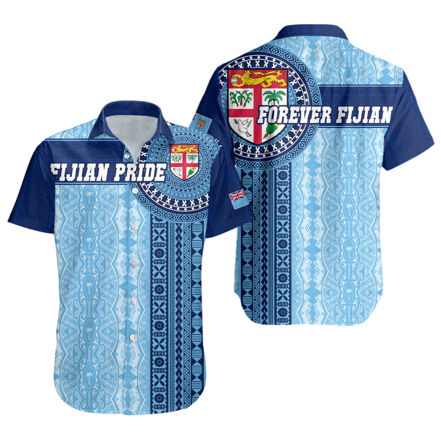 Fiji Short Sleeve Shirt - Custom Forever Fiji Tapa Pattern Design