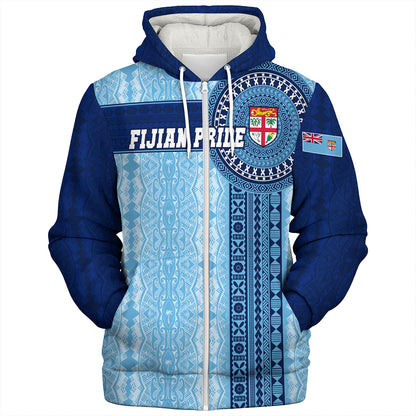 Fiji Sherpa Hoodie - Custom Forever Fiji Tapa Pattern Design