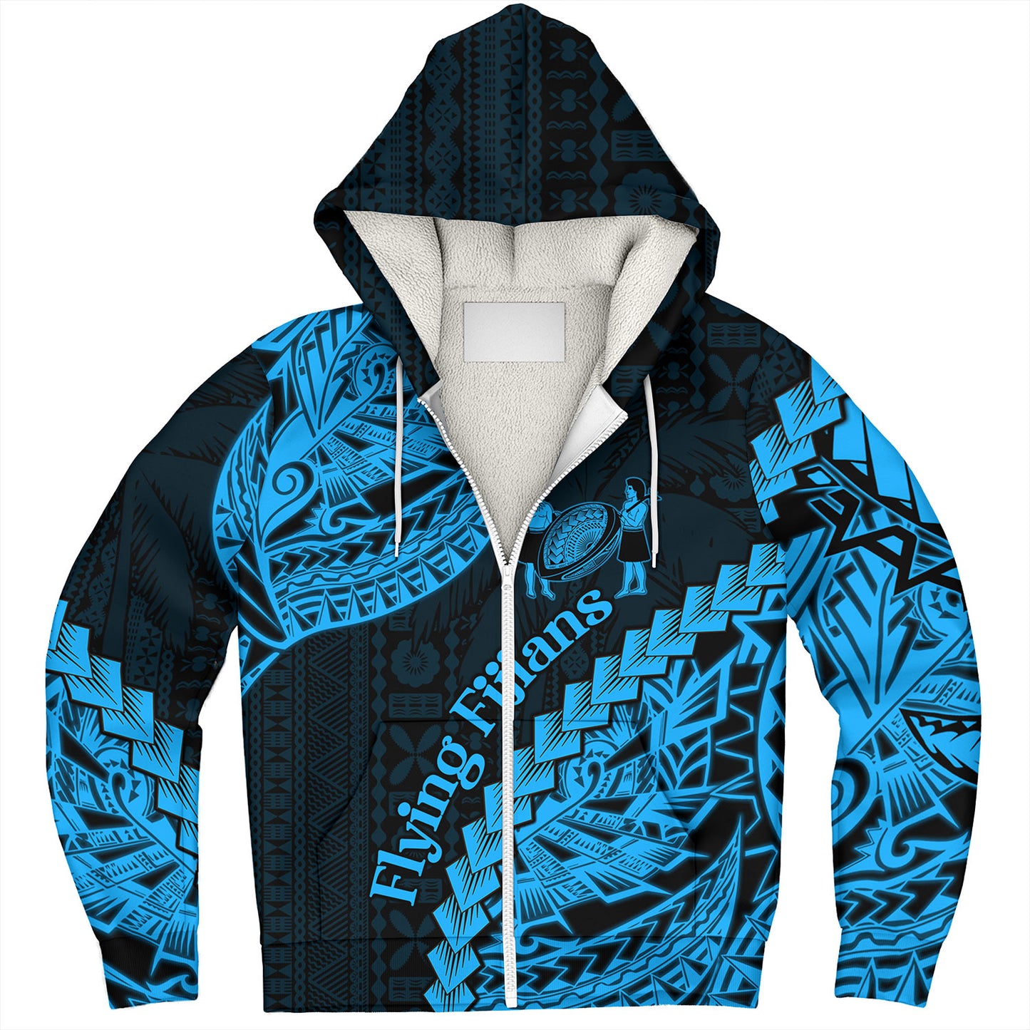Fiji Sherpa Hoodie Kaiviti Fiji Rugby Palm Tree