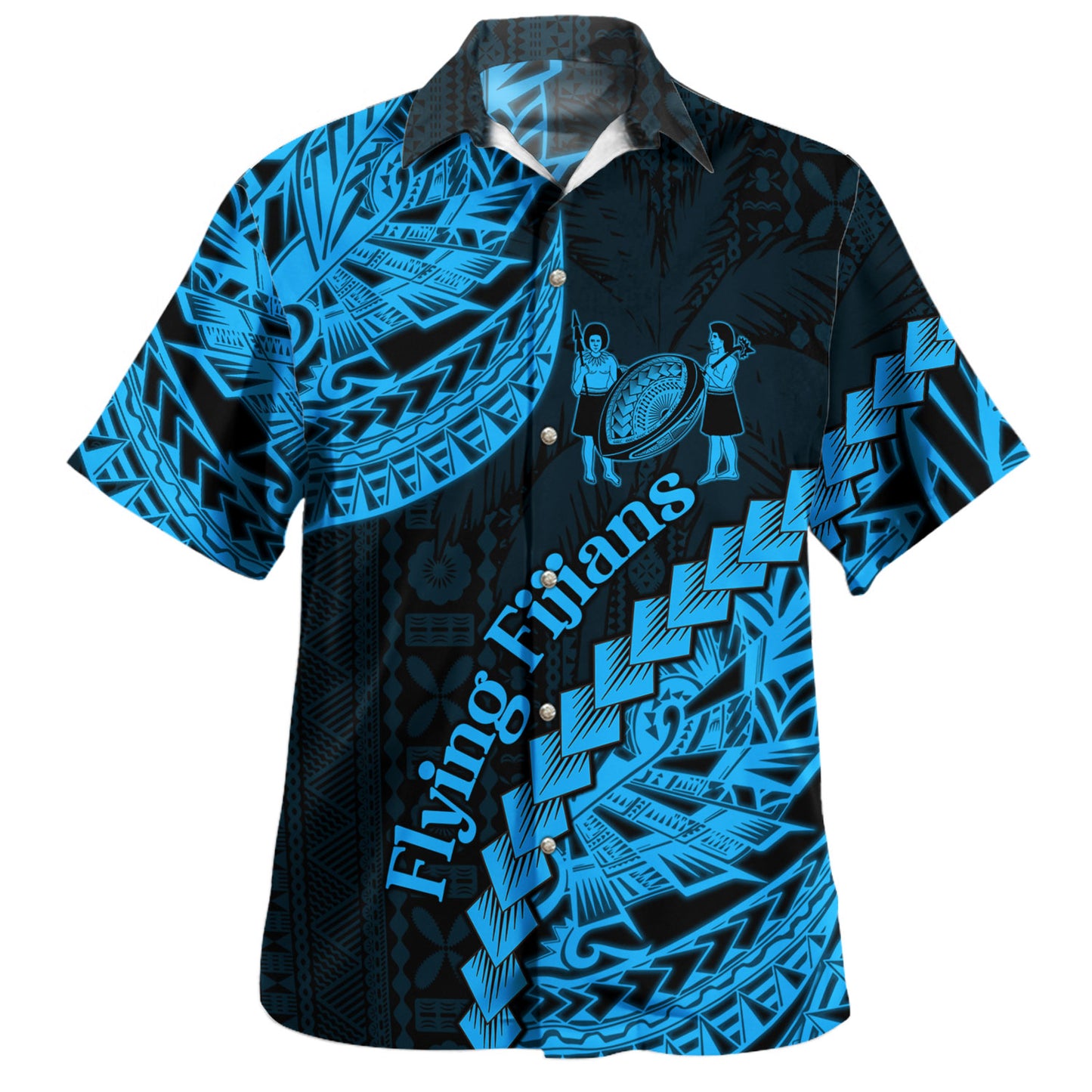 Fiji Hawaiian Shirt Kaiviti Fiji Rugby Palm Tree