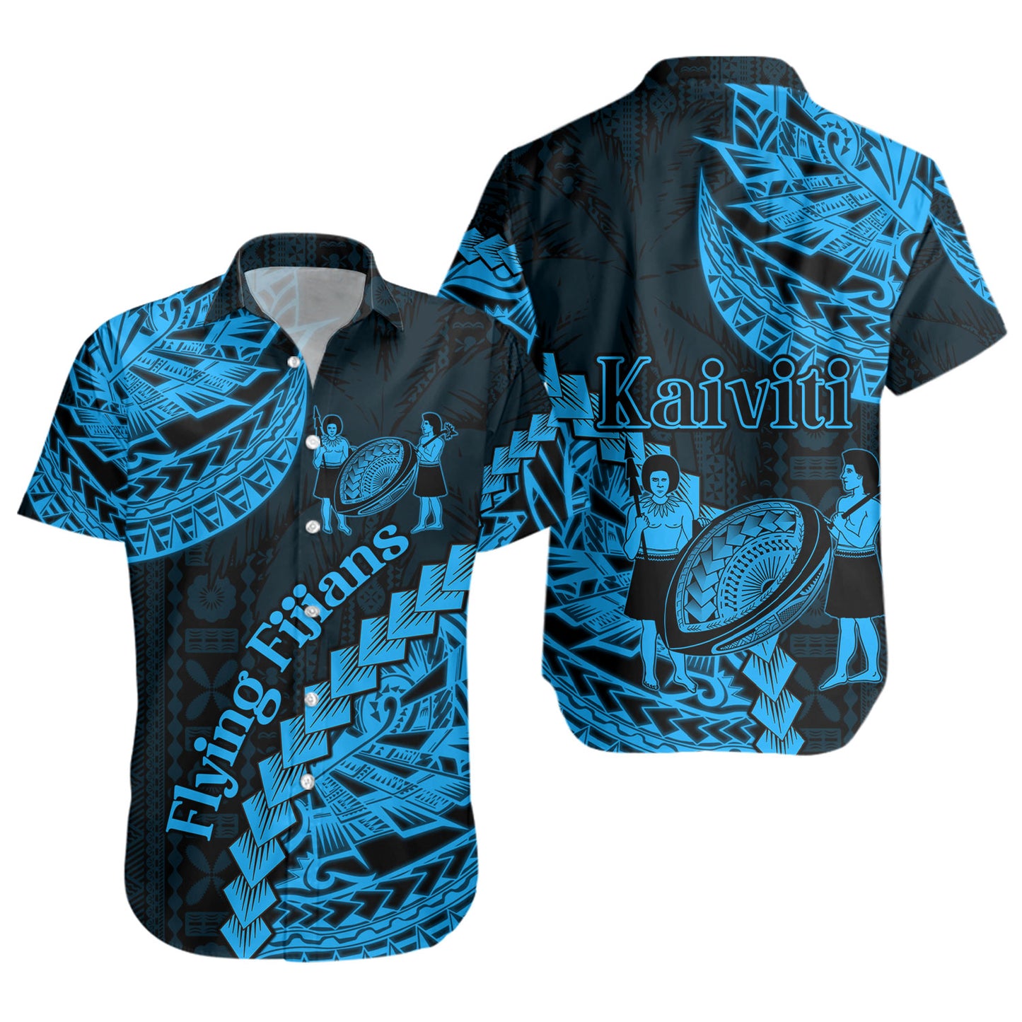 Fiji Short Sleeve Shirt Kaiviti Fiji Rugby Palm Tree