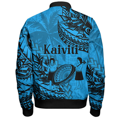 Fiji Bomber Jacket Kaiviti Fiji Rugby Palm Tree