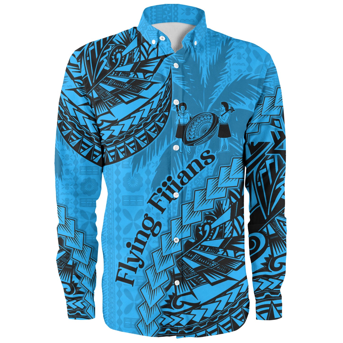 Fiji Long Sleeve Shirt Kaiviti Fiji Rugby Palm Tree