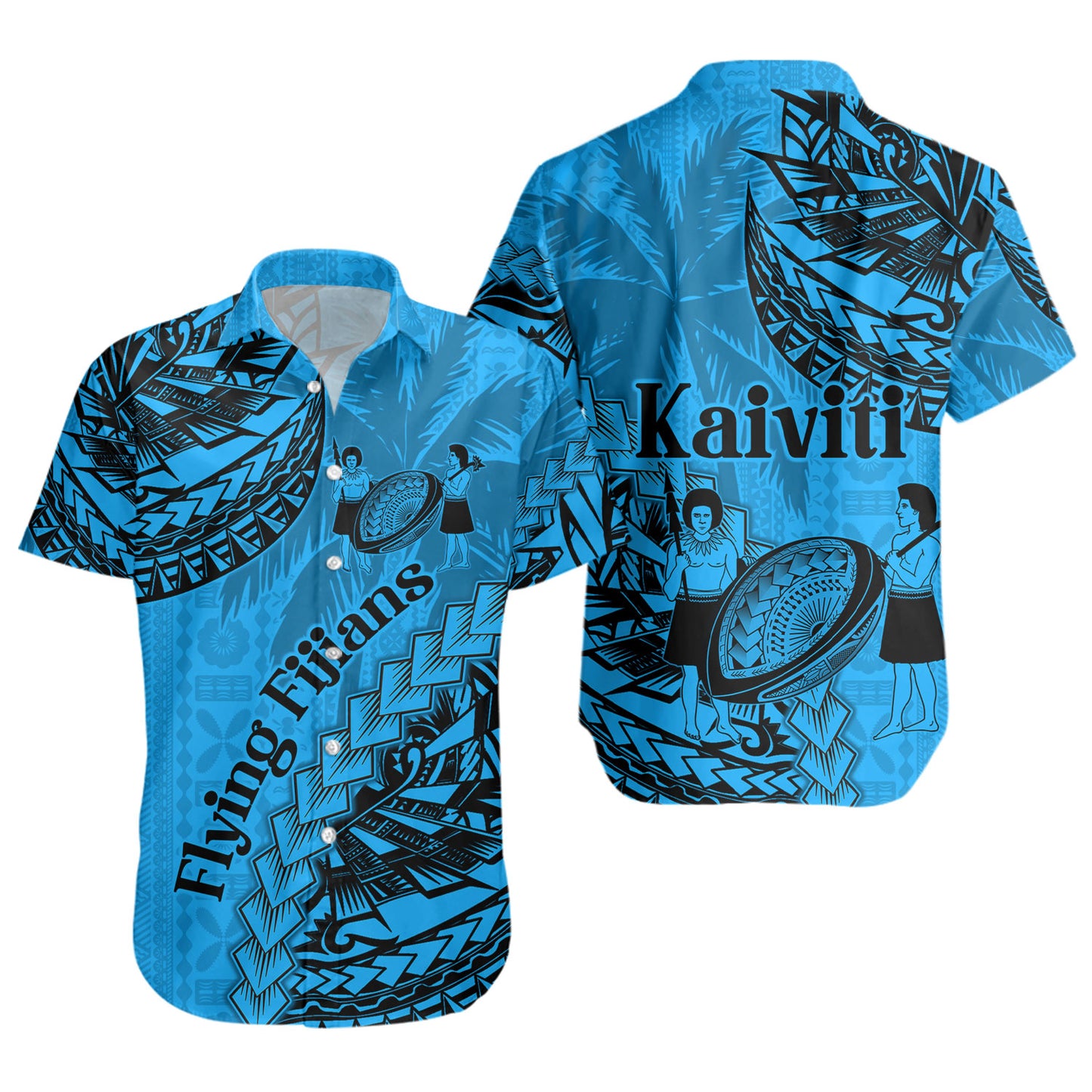 Fiji Short Sleeve Shirt Kaiviti Fiji Rugby Palm Tree