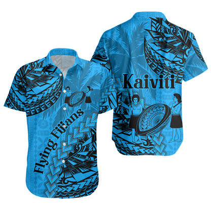 Fiji Short Sleeve Shirt Kaiviti Fiji Rugby Palm Tree