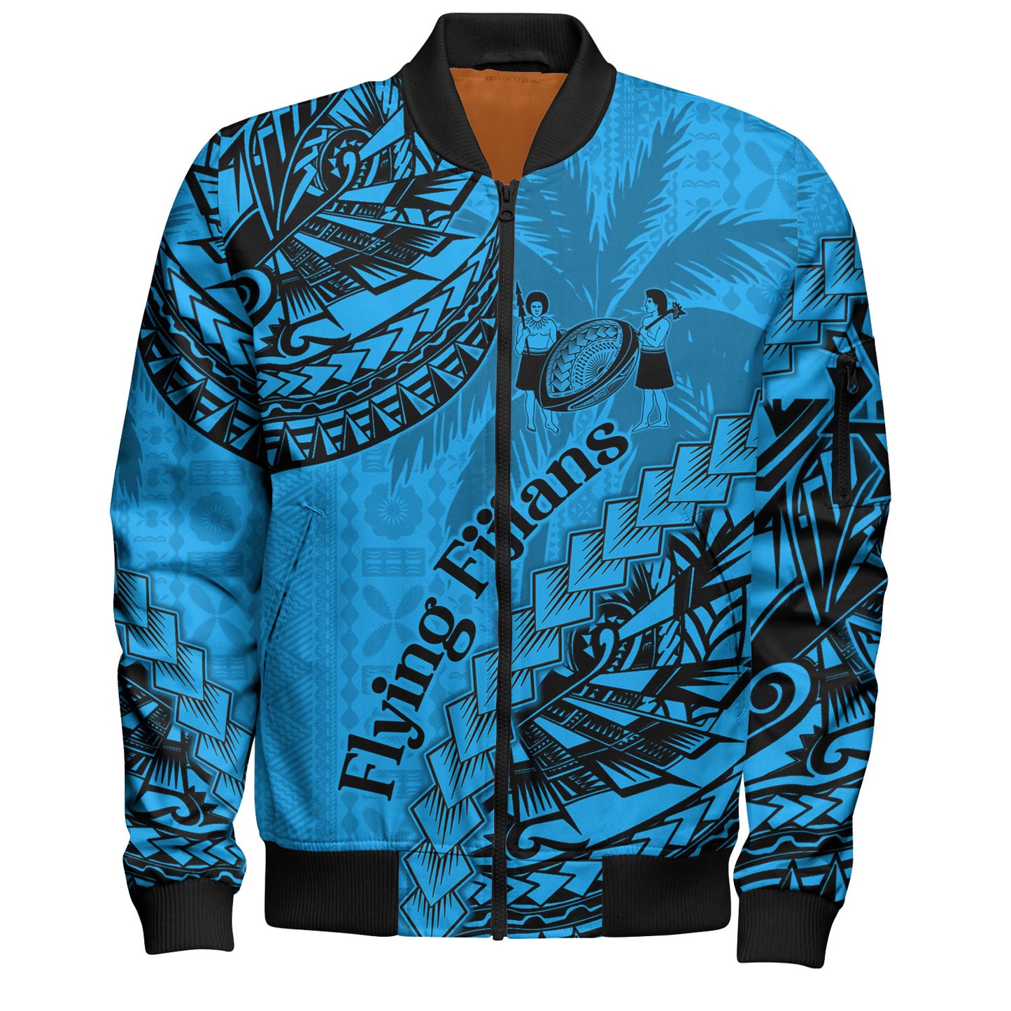 Fiji Bomber Jacket Kaiviti Fiji Rugby Palm Tree