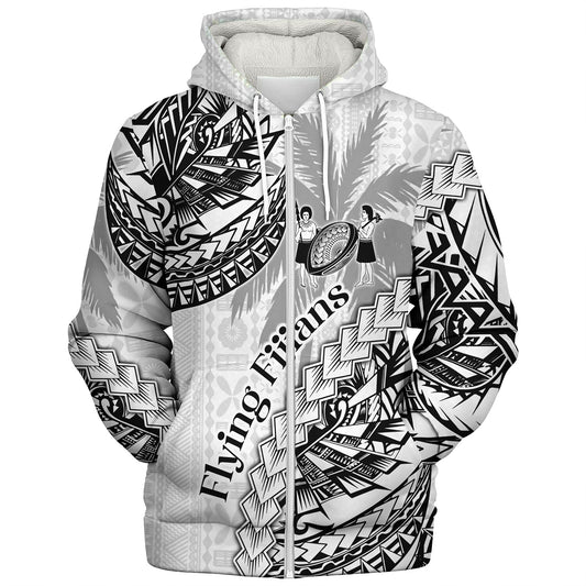 Fiji Sherpa Hoodie Kaiviti Fiji Rugby Palm Tree
