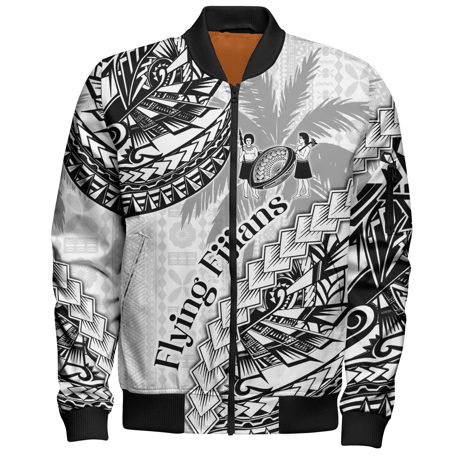 Fiji Bomber Jacket Kaiviti Fiji Rugby Palm Tree