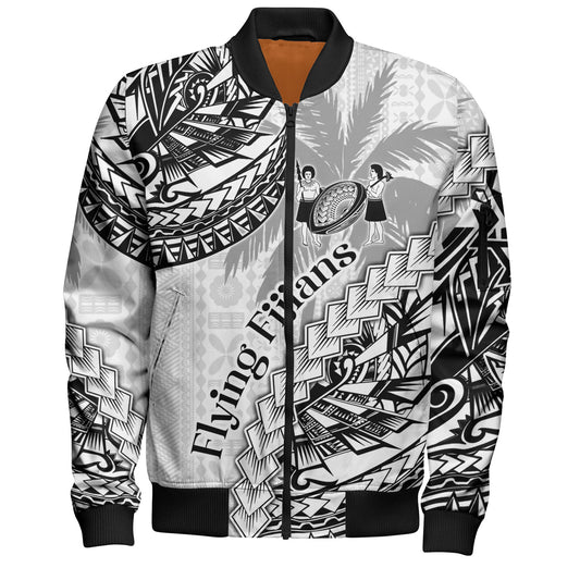Fiji Bomber Jacket Kaiviti Fiji Rugby Palm Tree